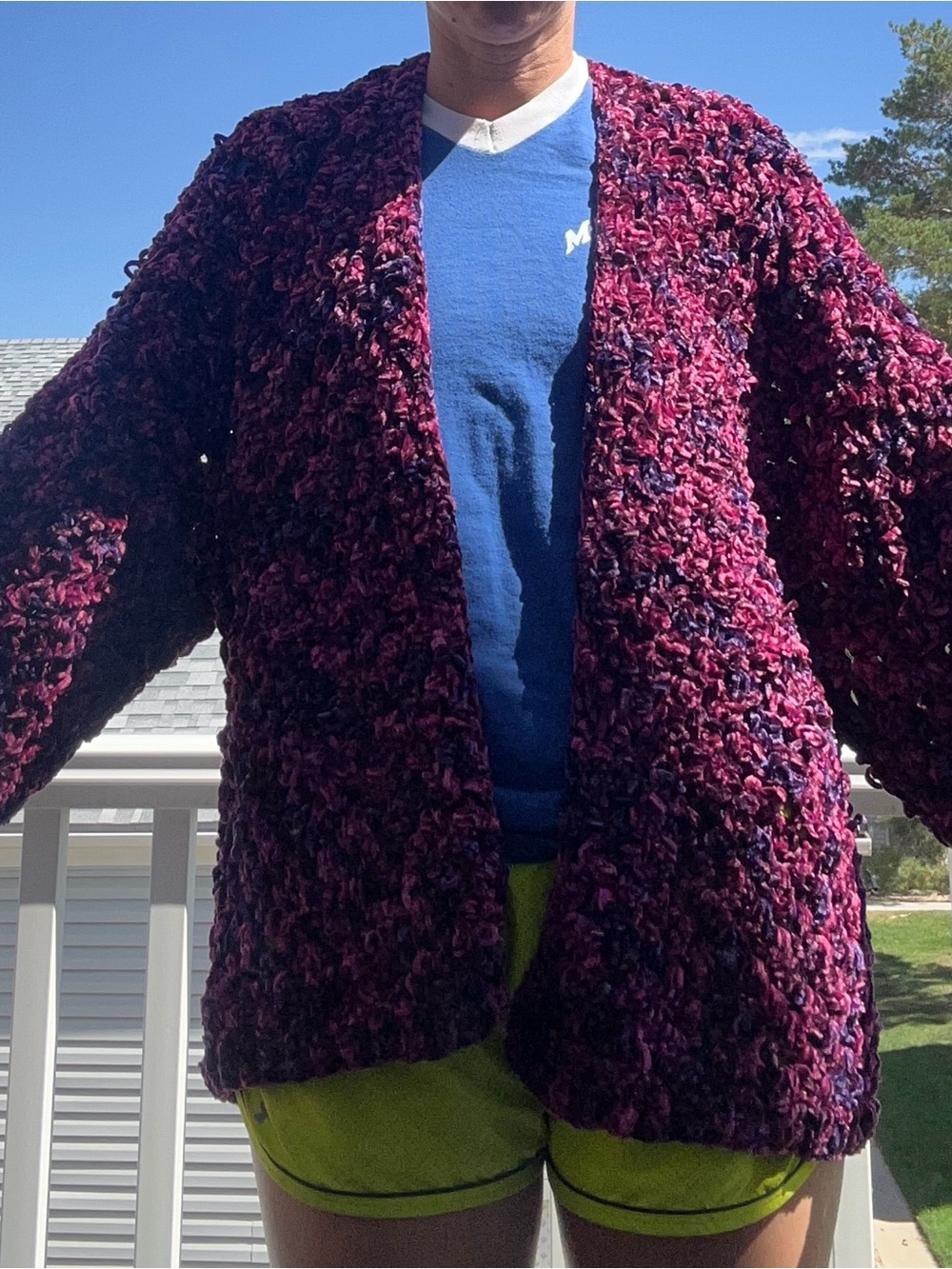 Crochet velvet cardigan handmade